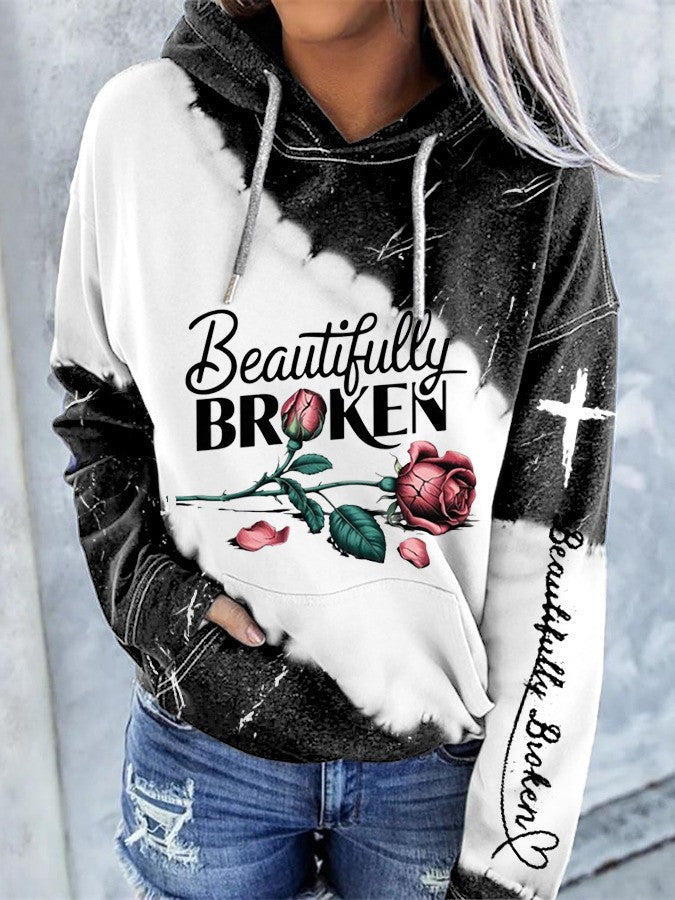 Beautifully Broken Rose Hoodie Country Music Merch Jelly Roll Fans Gift Idea for Boyfriend-1