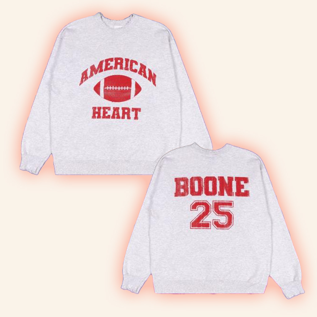 Benson Boone Merch American Heart Crewneck Sweatshirt Gifts For Him-1