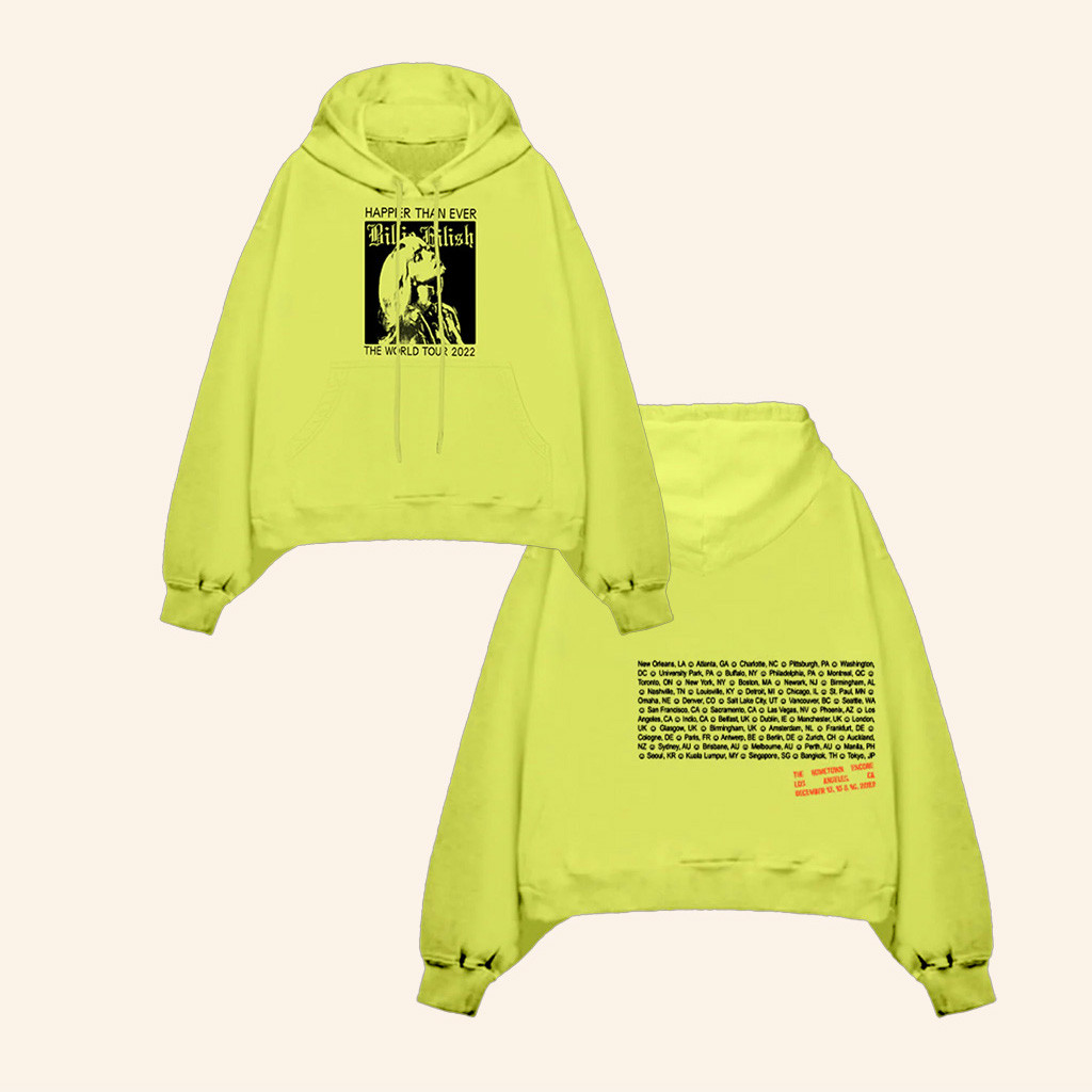 Billie Eilish Merch Homecoming Stamped Lime Hoodie Gifts For Her-1