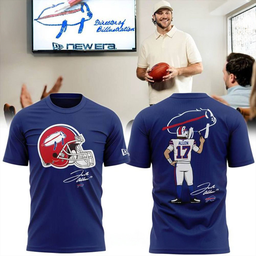Bills Josh Allen Billustration Special T-Shirt Fan Merch Christmas Presents For Boyfriend-1