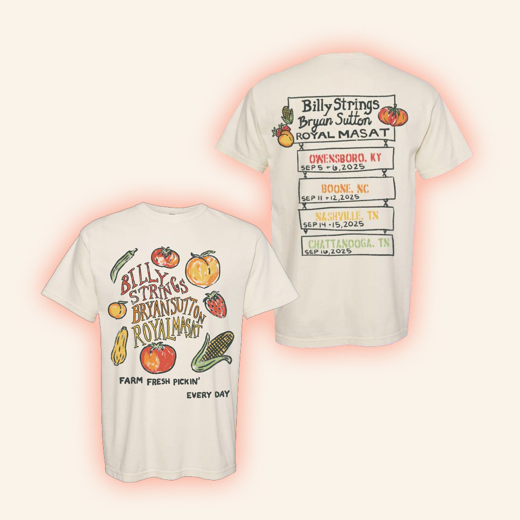Billy Strings Merch Farm Fresh With Dates T-Shirt Music Lover Gifts For Him-1