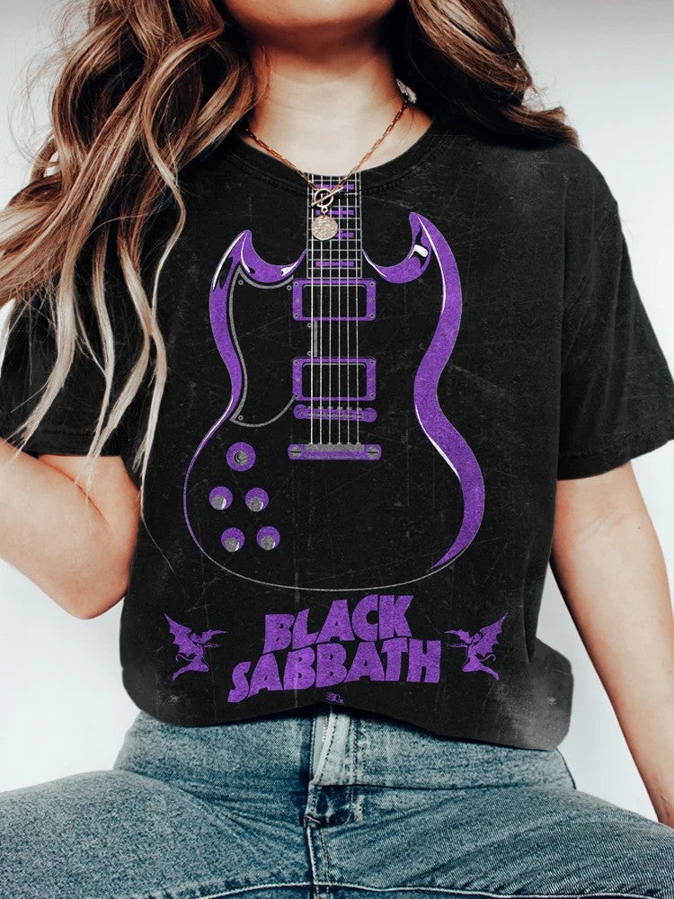 Black Sabbath Merch Shirt Guitar Black Sabbath T-Shirt Rock Band Fan Gifts Gifts For Besties-1