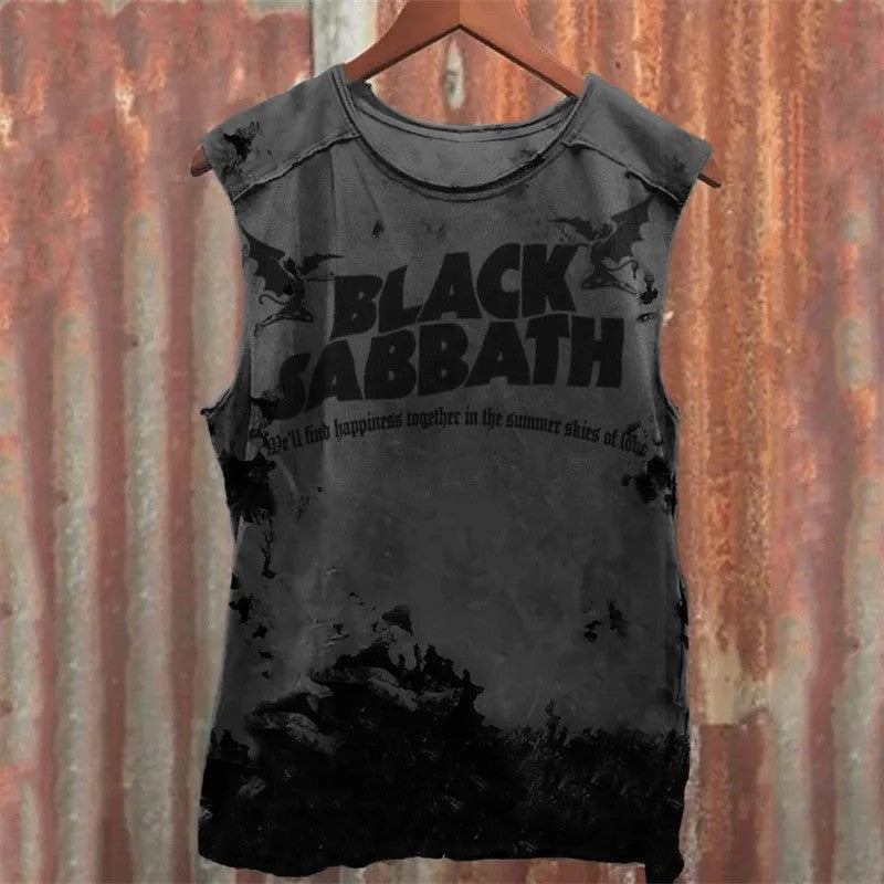 Black Sabbath Merch Tank Top Gradiant Demon Black Sabbath Tank Top For Rock Band Fan Gifts-1