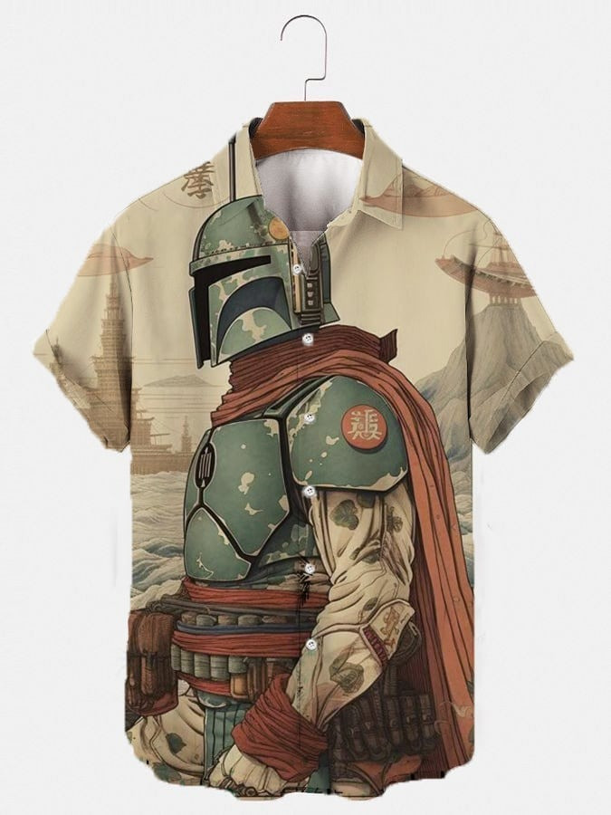 Boba Fett Samurai Star Wars Hawaiian Shirt Merch Gift Ideas For Star Wars Fans For Him-1