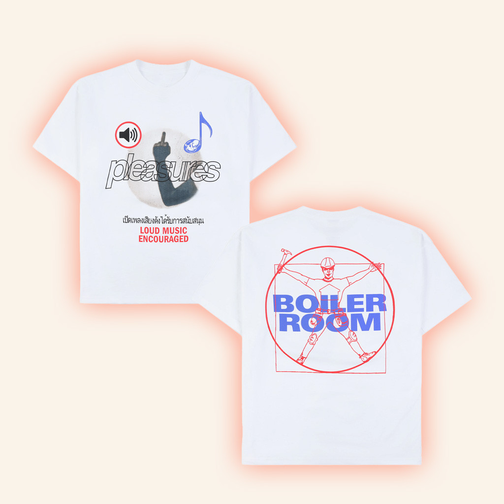 Boiler Room Merch Br X Pleasures Loud Music White T-Shirt Gifts For Music Fans-1