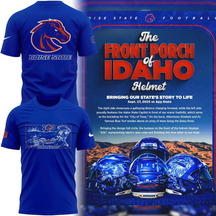Boise State Broncos Football The Blue And The State Of Idaho 2025 T-Shirt Fans Merch-1