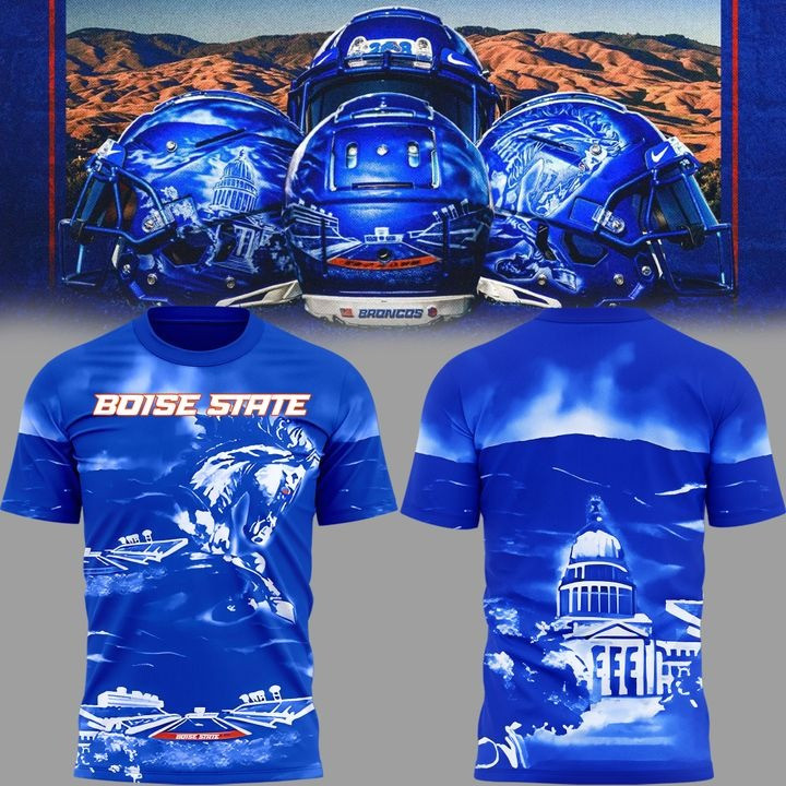 Boise State Broncos Football The Blue And The State Of Idaho T-Shirt 2025 Fans Merch-1