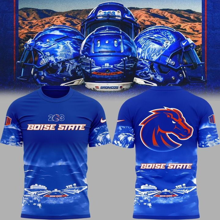 Boise State Broncos Football The Blue And The State Of Idaho T-Shirt Fans Merch Gifts Ideas-1