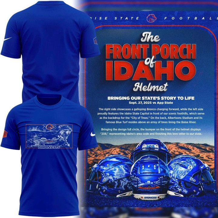 Boise State Broncos Football The Blue And The State Of Idaho T-Shirt Football Fans Merch-1