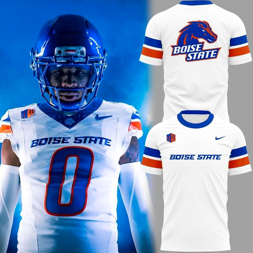 Boise State Football White Out T-Shirt Boise State Broncos Merch Gift For Husband-1