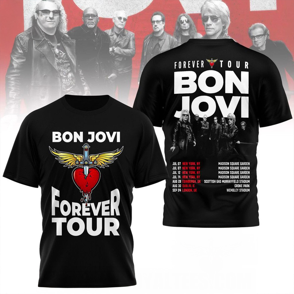 Bon Jovi Forever Tour T-Shirt Fan Merch Christmas Ideas For Boyfriend-1