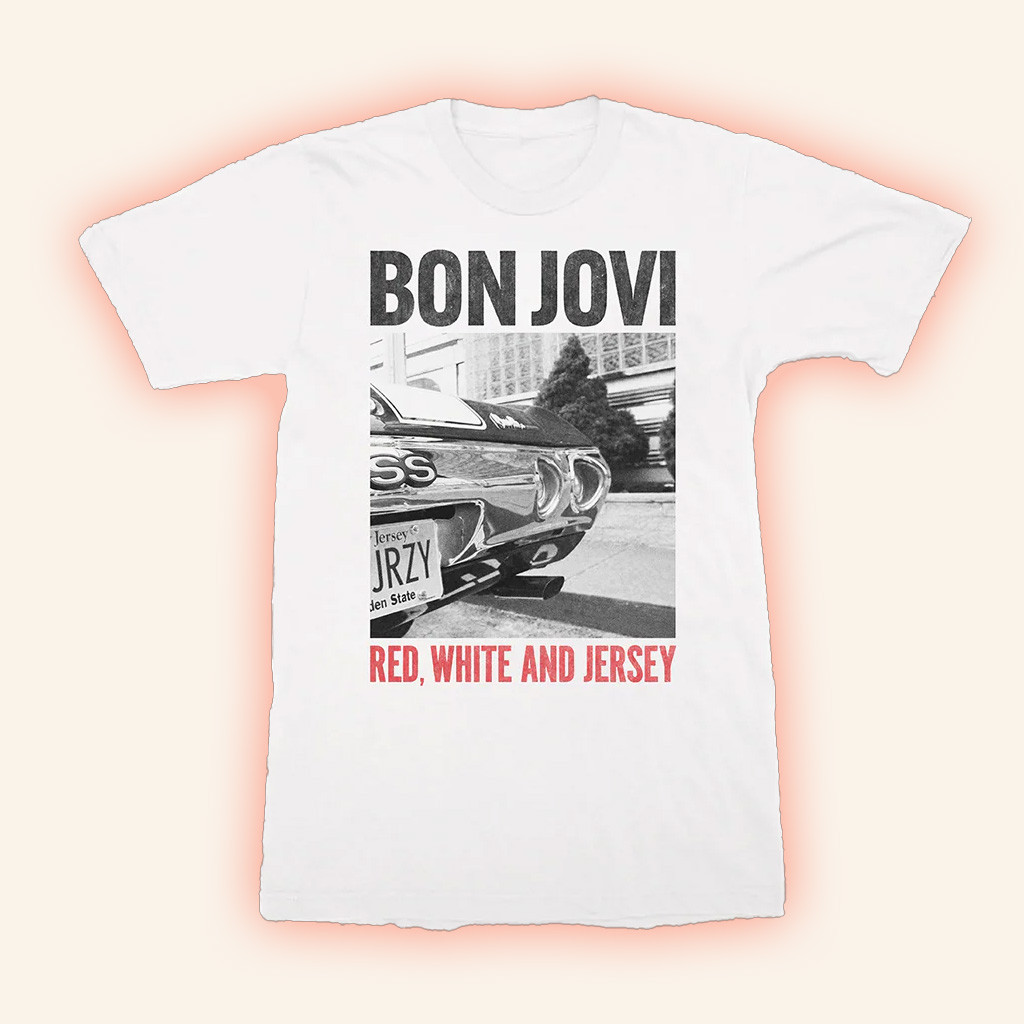 Bon Jovi Merch Forever Red White And Jersey White T-Shirt Gift Ideas For Fans-1