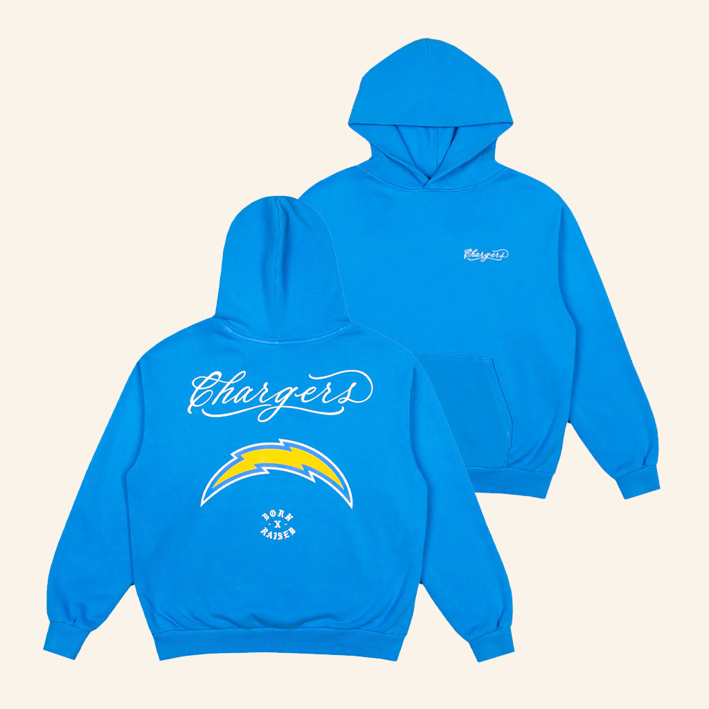 Born x Raised Merch Born X Raised Chargers Fine Line Hoodie Presents For Football Fans-1
