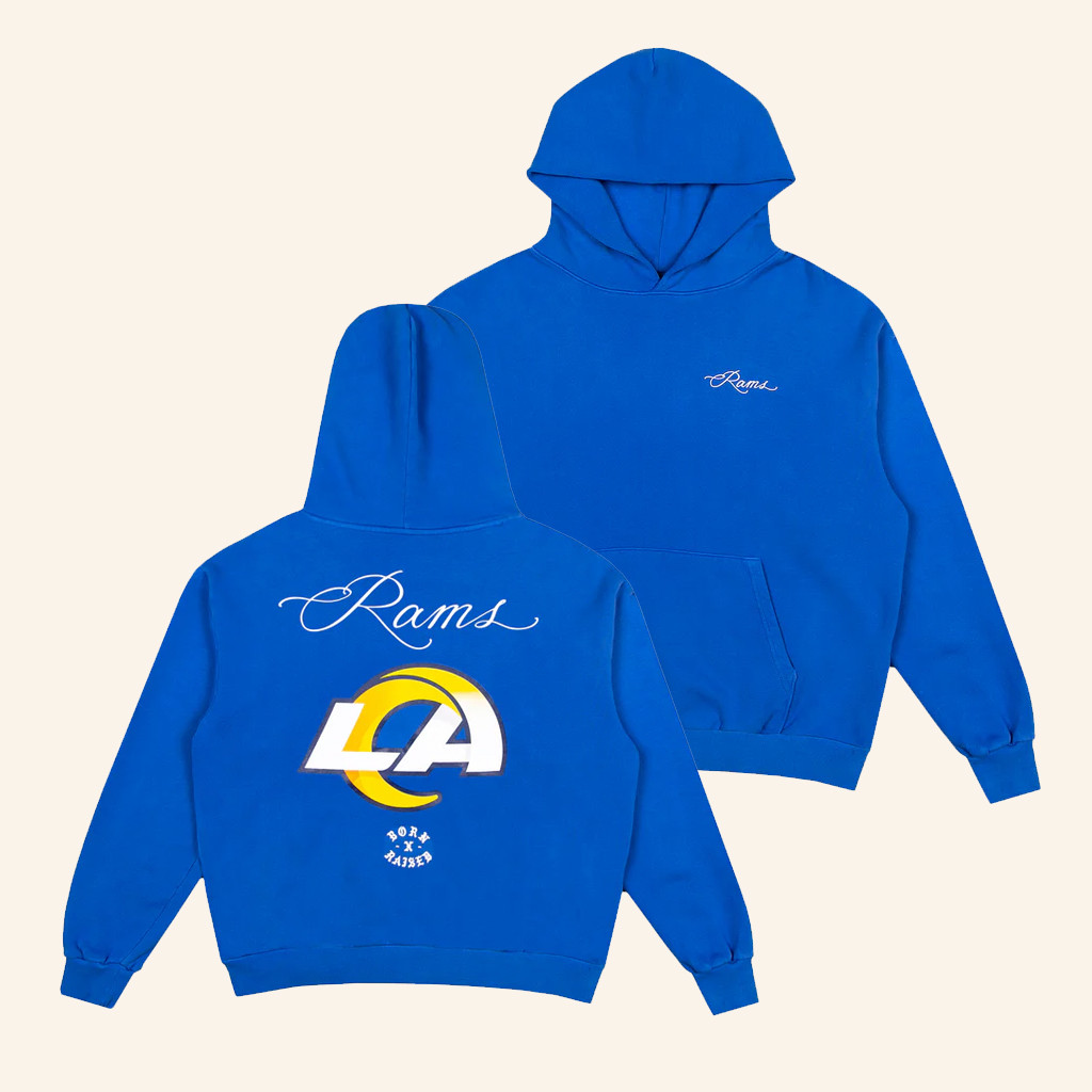Born x Raised Merch Born X Raised Rams Hoodie Los Angeles Rams Shirt Football Lovers Gifts-1