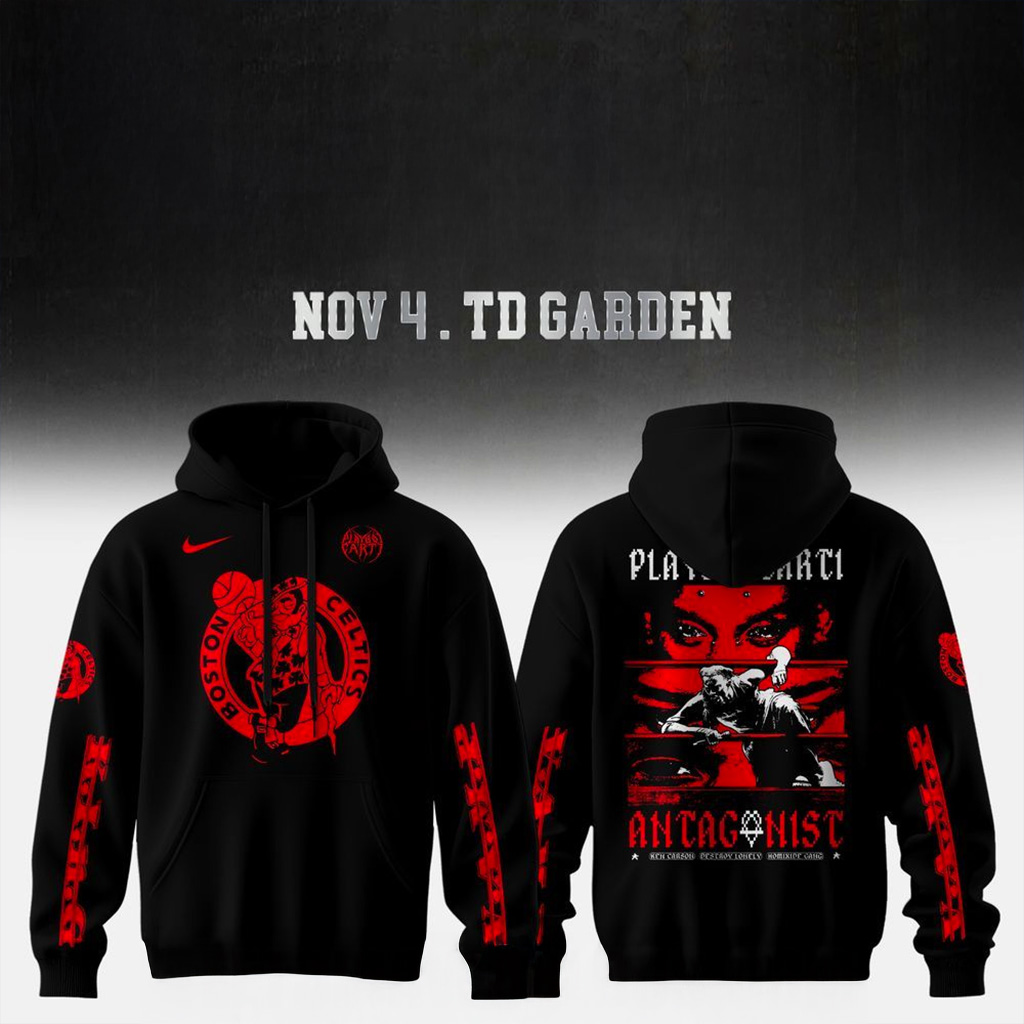 Boston Celtics X Playboi Carti Antagonist Tour 2.0 Hoodie Boston Celtics Merch Fan Gifts-1