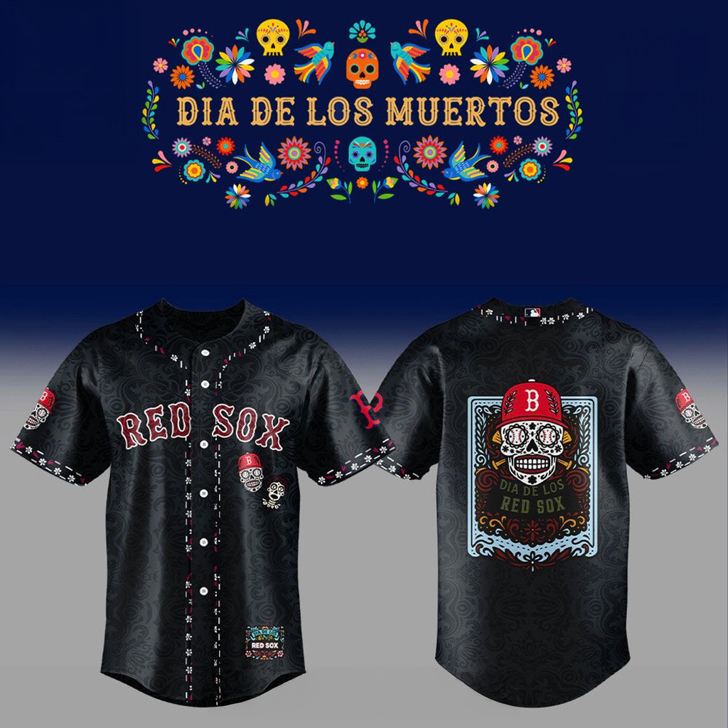 Boston Red Sox Dia De Los Muertos Jersey Boston Red Sox Merch Halloween Gift For Her-1