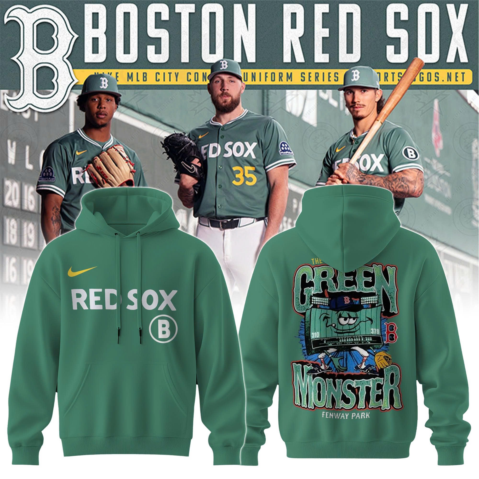 Boston Red Sox MLB x New Hoodie Connect City 2025 Green Fenway Park Fan Merch Gifts-1