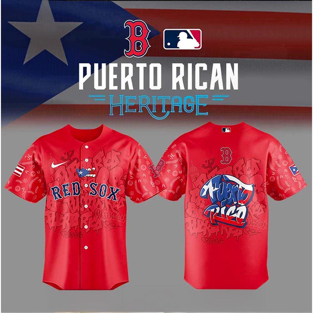 Boston Red Sox Puerto Rican Heritage Jersey Boston Red Sox Merch Unique Gift For Him-1