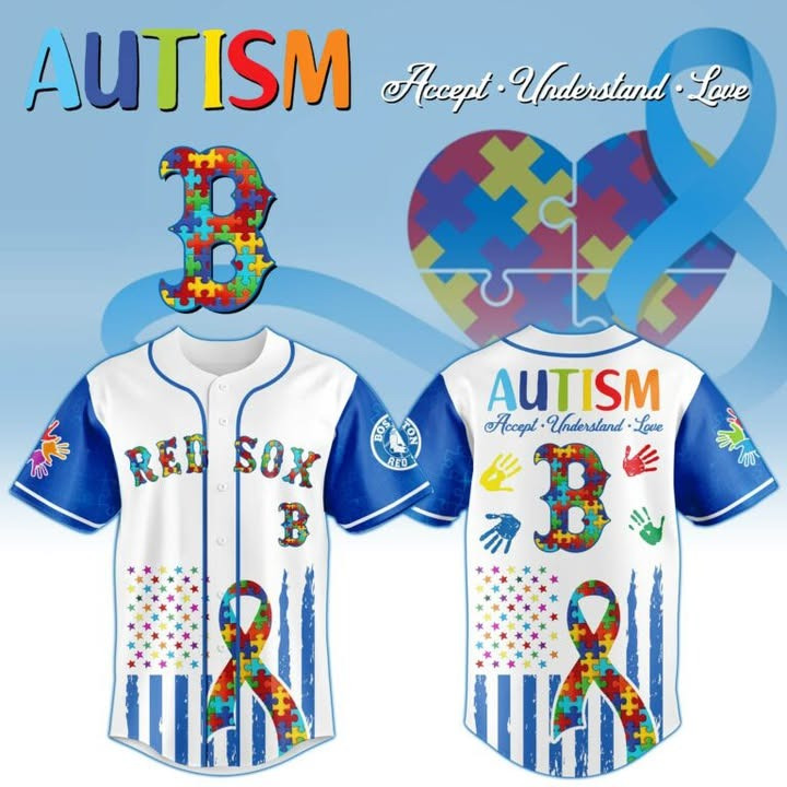 Boston Red Sox X Special Autism Awareness Month Jersey Accept Understand Love Fan Gifts-1