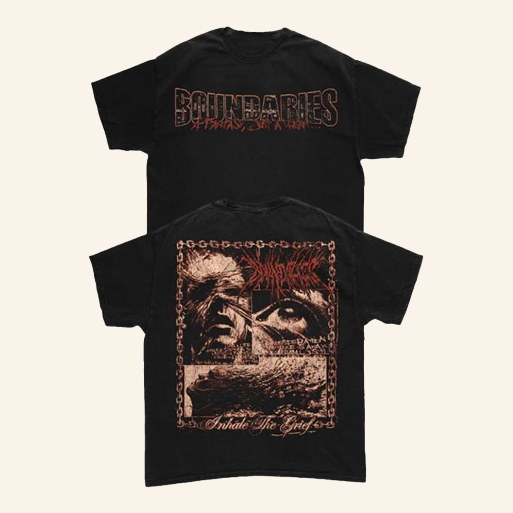 Boundaries Merch Inhale The Grief Black T-Shirt Gifts For Dad-1