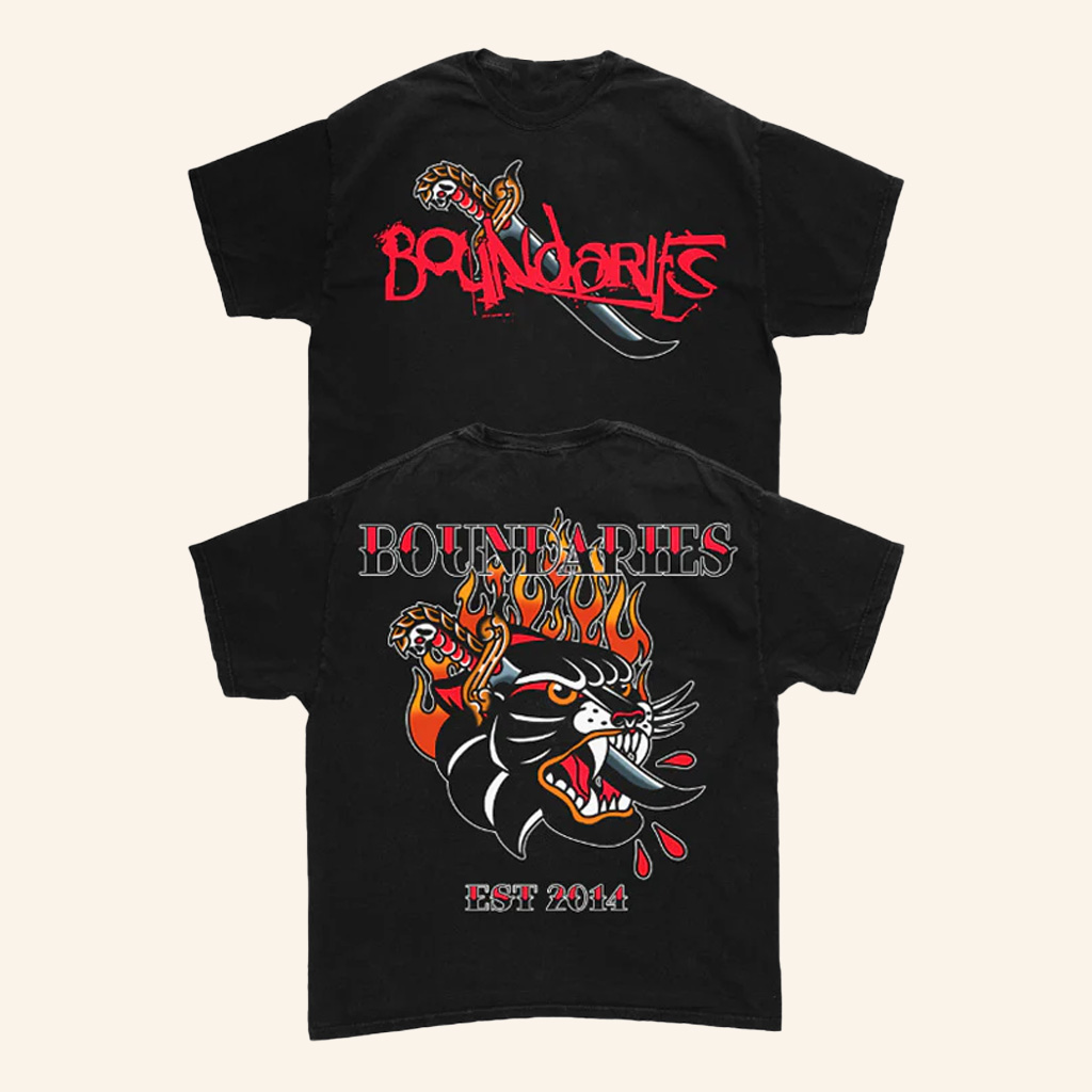 Boundaries Merch Panther Black T-Shirt Gifts For Husband-1