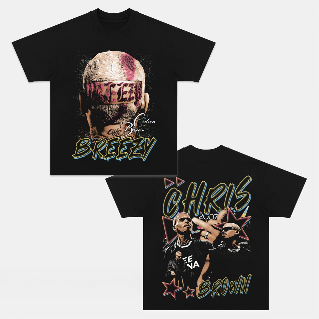 Breezy Chris Brown Graphic T-Shirt Fan Merch Birthday Gifts For Music Lovers-1