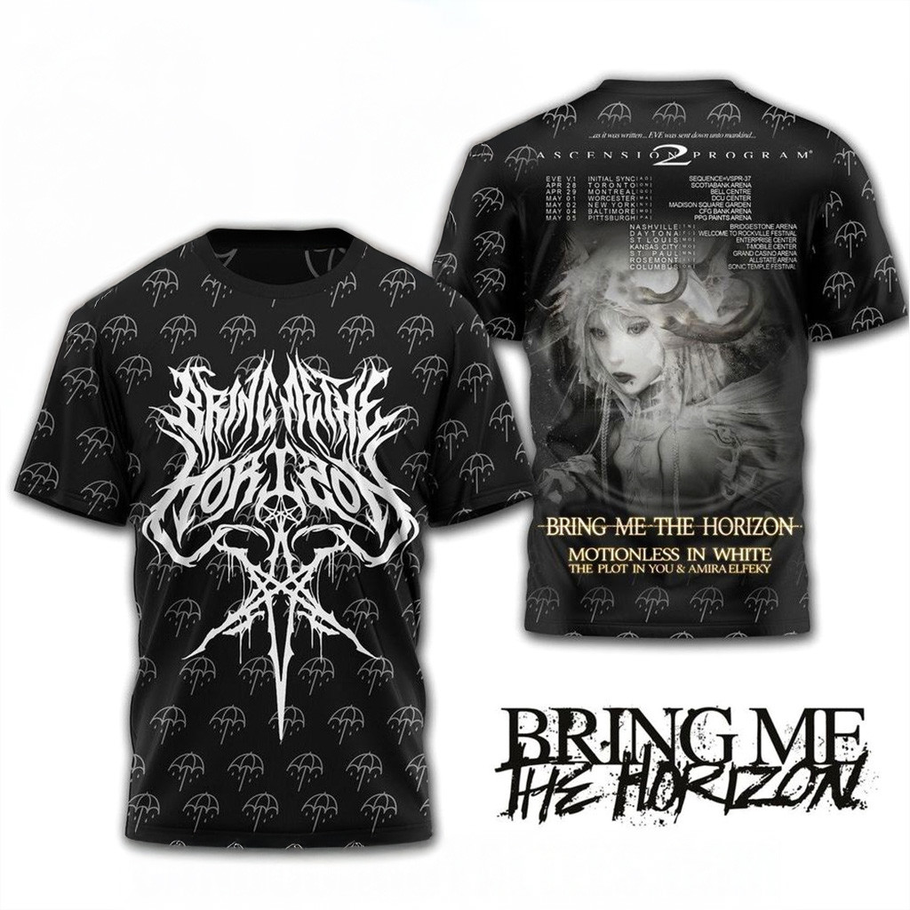 Bring Me The Horizon Motionless In White 2026 Tour T-Shirt Christmas Gift Ideas For Sister-1