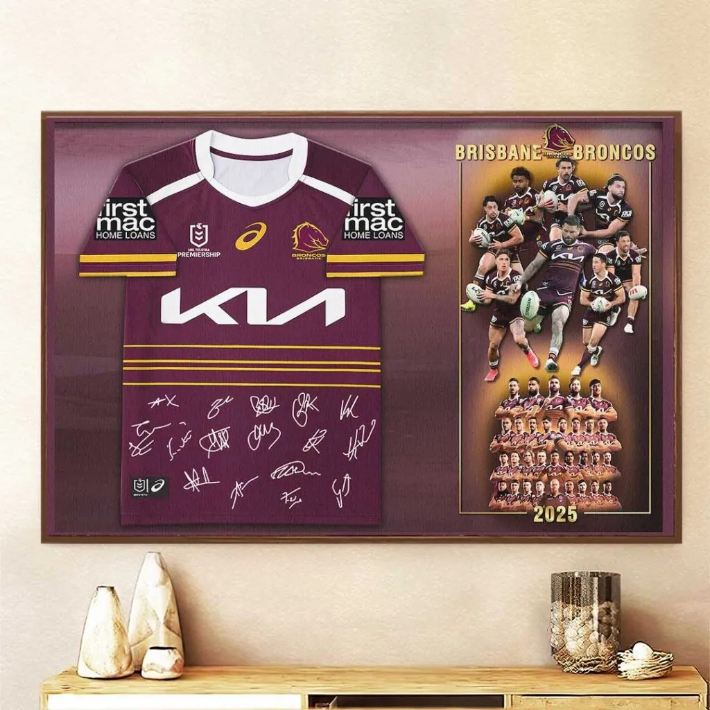 Brisbane Broncos 2025 NRL Premiers Rectangle Poster Broncos Merch Home Decor For Fans-1