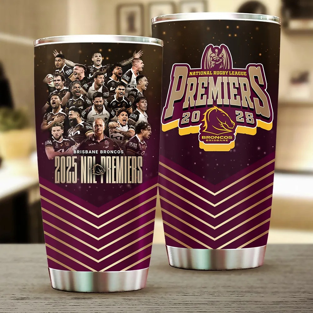 Brisbane Broncos 2025 NRL Premiers Tumbler Broncos Merch Christmas Gift Ideas For Him-1