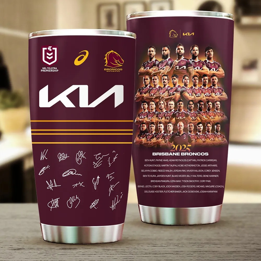 Brisbane Broncos 2025 NRL Premiers Tumbler Broncos Merch Christmas Presents For Boyfriend-1