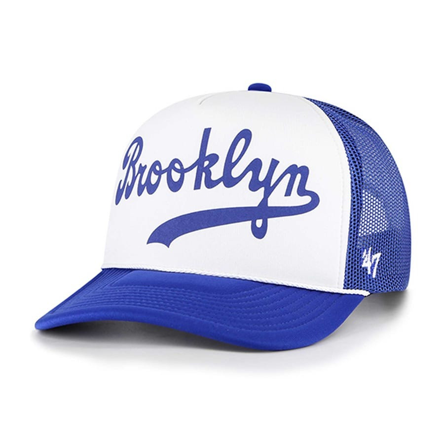 Brooklyn Dodgers '47 Trucker Hat Cooperstown Foam Front Script Trucker Snapback Hat-1