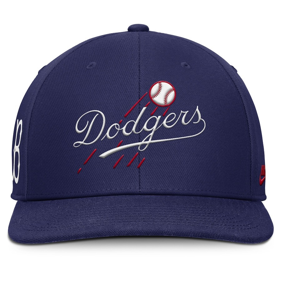 Brooklyn Dodgers Hat Navy Pro Performance Snapback Hat Dodgers Fan Merch Gift Ideas-1