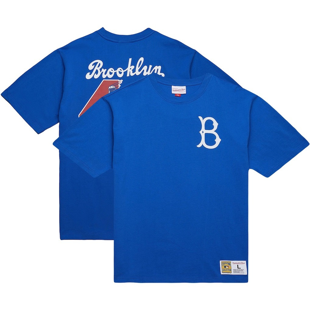 Brooklyn Dodgers Jackie Robinson Day T-Shirt Mitchell And Ness Royal Legends Collection Merch-1