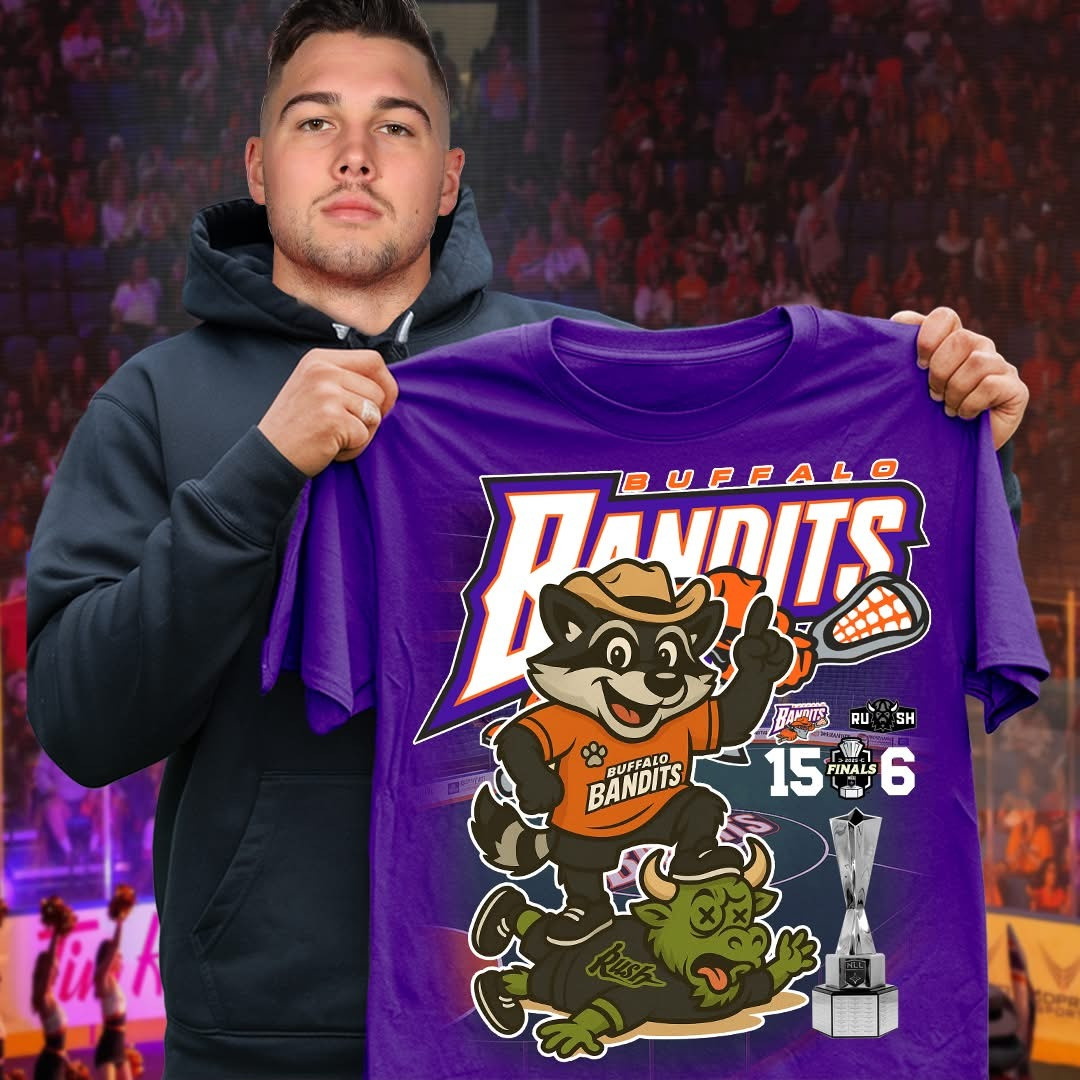 Buffalo Bandits Win Back To Back To Back T-Shirt NLL Championship Fan Merch Clothing-1