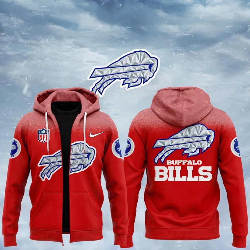Buffalo Bills 2025 2026 Rivalries Cold Front Red Zipper Hoodie Bills Merch Gifts For Fans-1