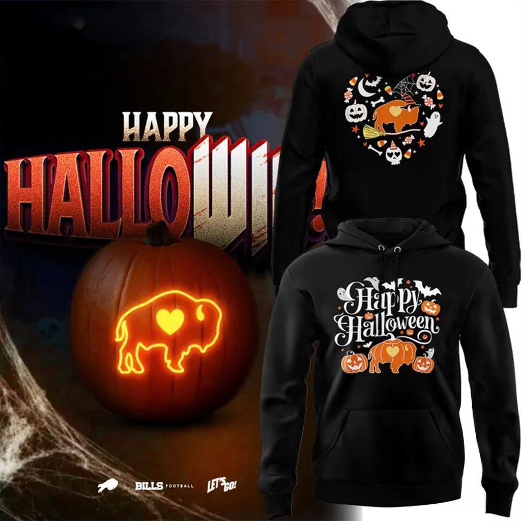 Buffalo Bills 2025 NFL Happy Halloween Hoodie Bills Merch Presents For Football Fans-1