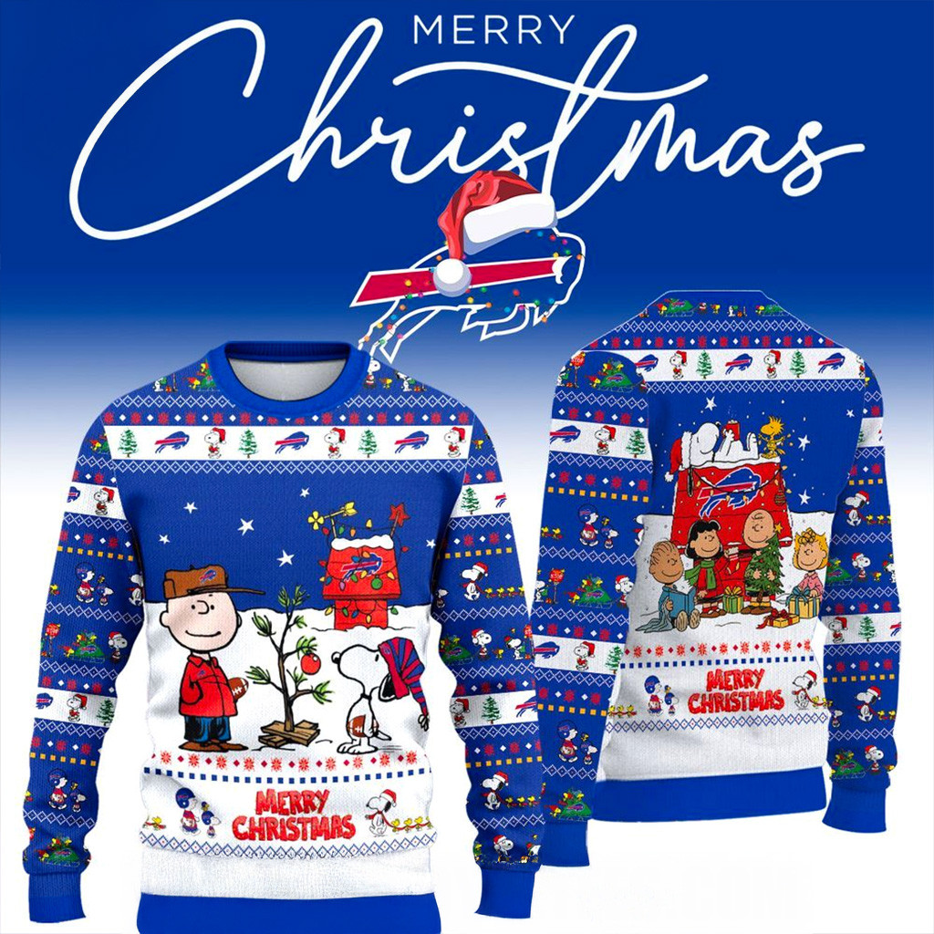 Buffalo Bills 2025 Snoopy Christmas New Ugly Sweater Bills Merch Presents For Football Lovers-1