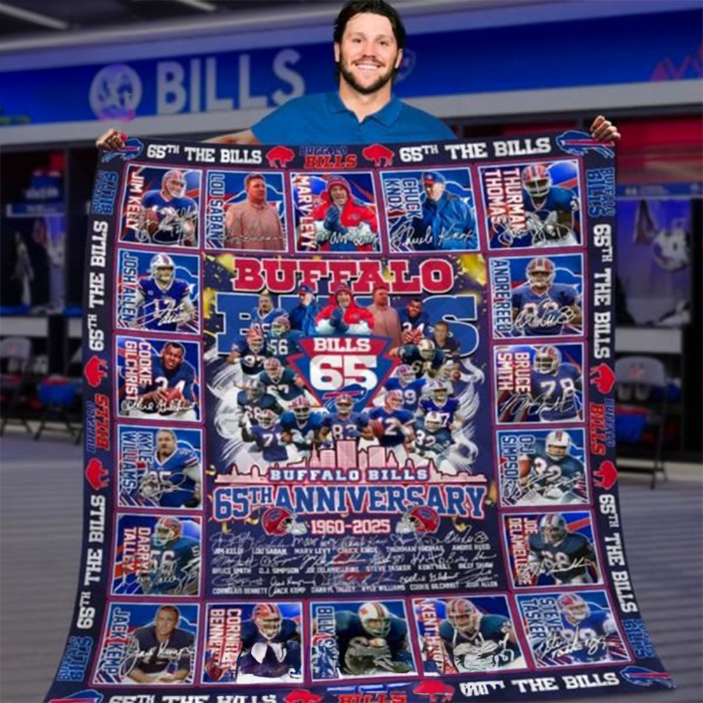 Buffalo Bills 65Th Anniversary 1960 2025 Blanket 65Th The Bills Merch Football Fans Gifts-1