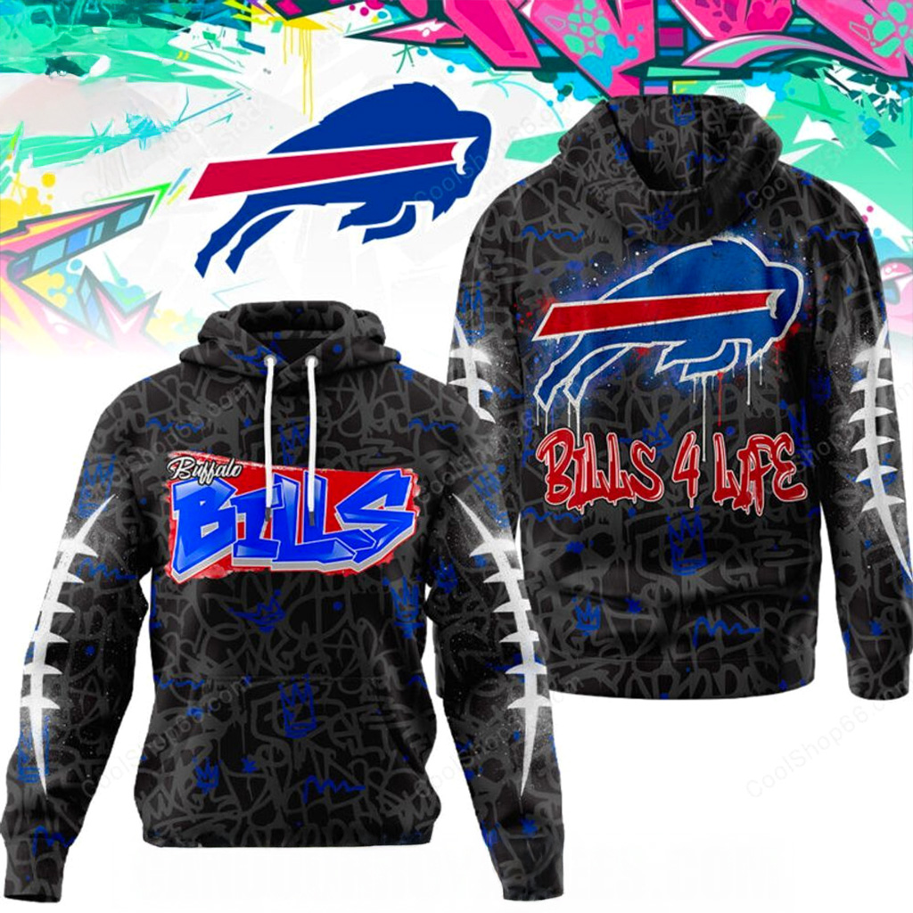 Buffalo Bills Graffiti For Life Hoodie Bills Merch Best Gifts For Football Fans-1