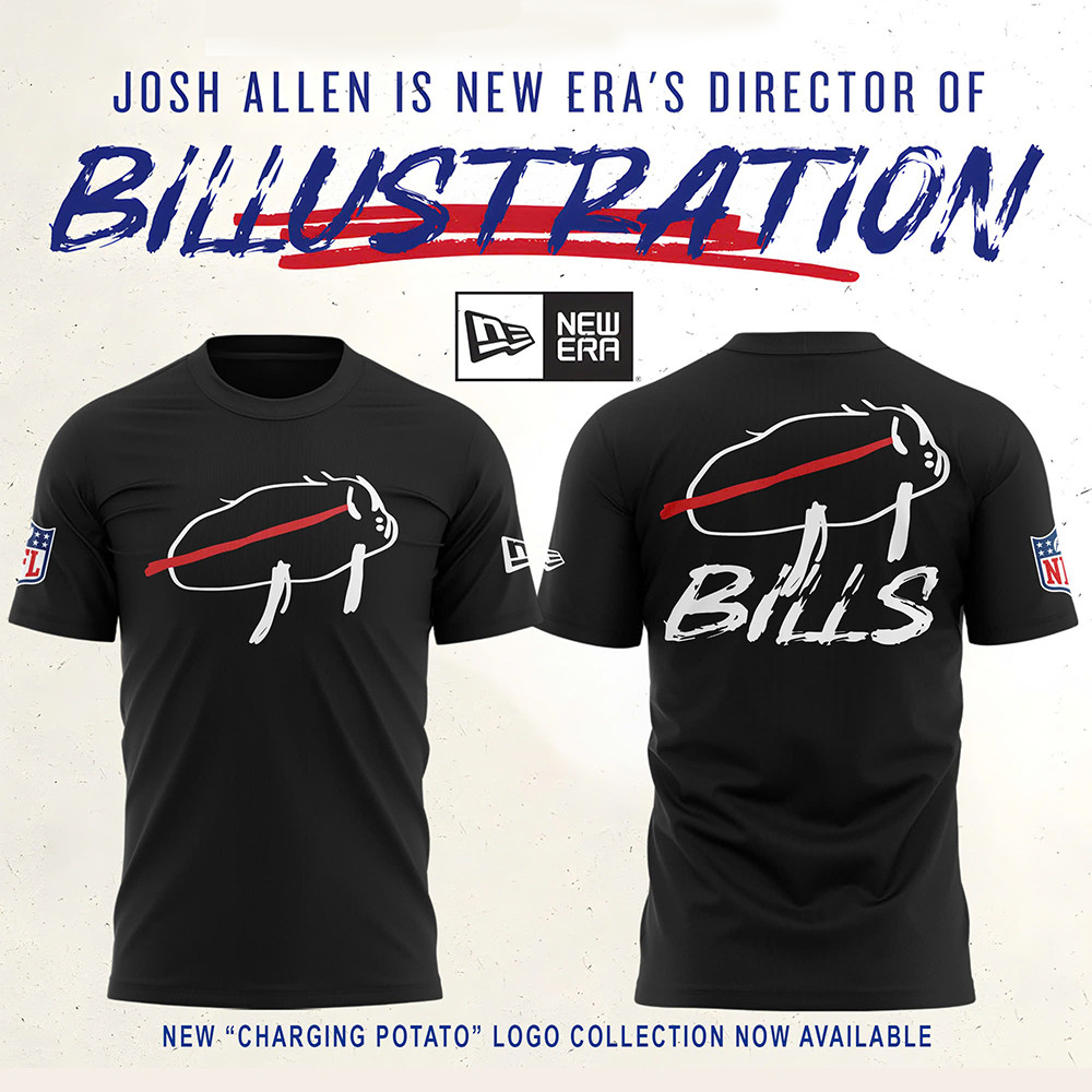 Buffalo Bills Josh Allen Charging Potato Logo T-Shirt NFL Merch Gifts For Bills Fans-1
