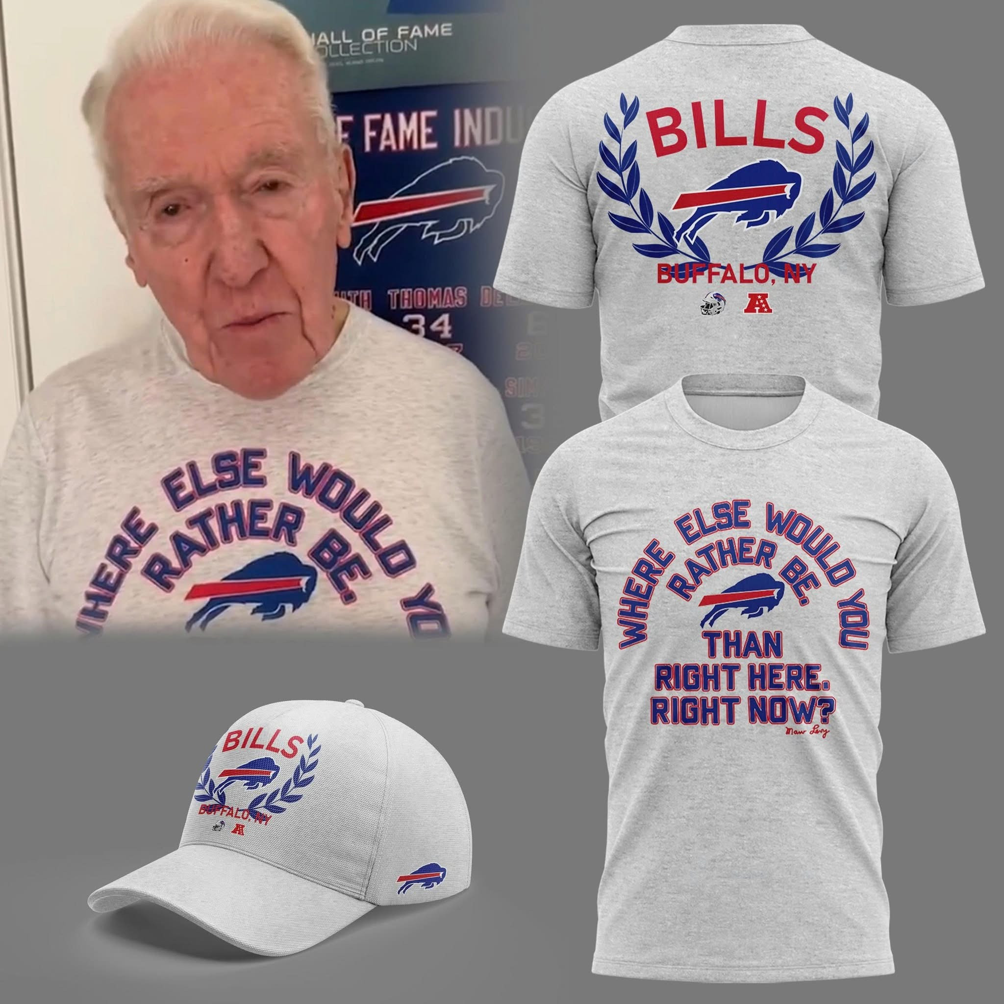 Buffalo Bills Marv Levy Quote Shirt Where Else Would You Be Rather Be Than Right Here Now-1