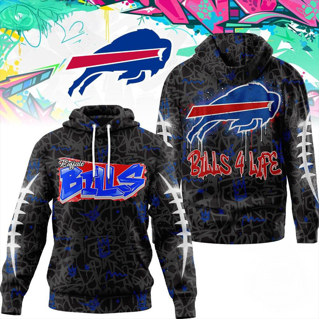 Buffalo Bills NFL Special Graffiti My Team 4 Life Hoodie Bills Merch Xmas Gifts For Him-1
