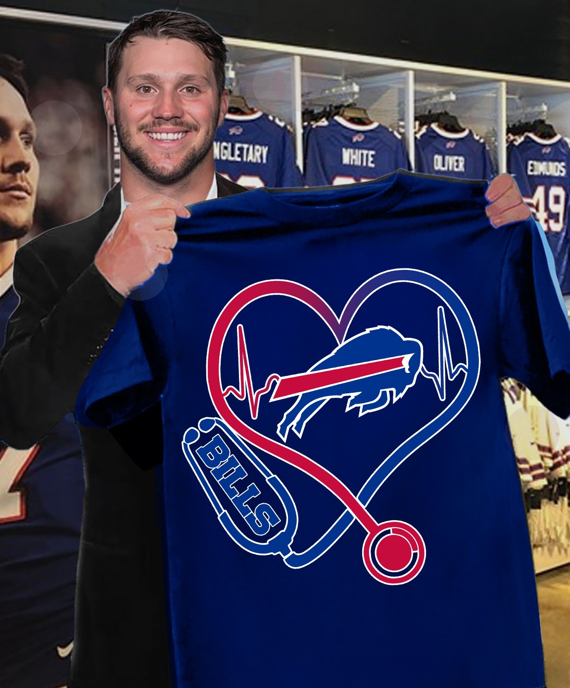 Buffalo Bills Nurses Night T-Shirt Honor Nurses Day Gifts For Bills Mafia Fans-1