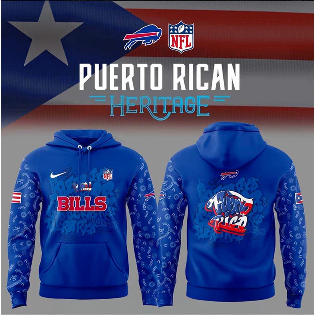 Buffalo Bills Puerto Rican Heritage Hoodie Buffalo Bills Merch Gift Ideas For Him-1