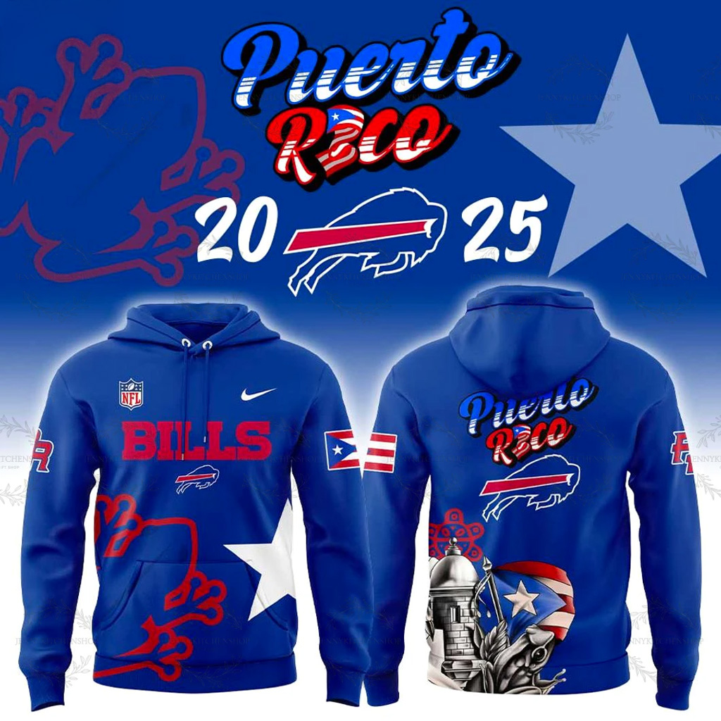 Buffalo Bills Puerto Rico 2025 Hoodie Bills Merch Football Fan Gift Ideas-1