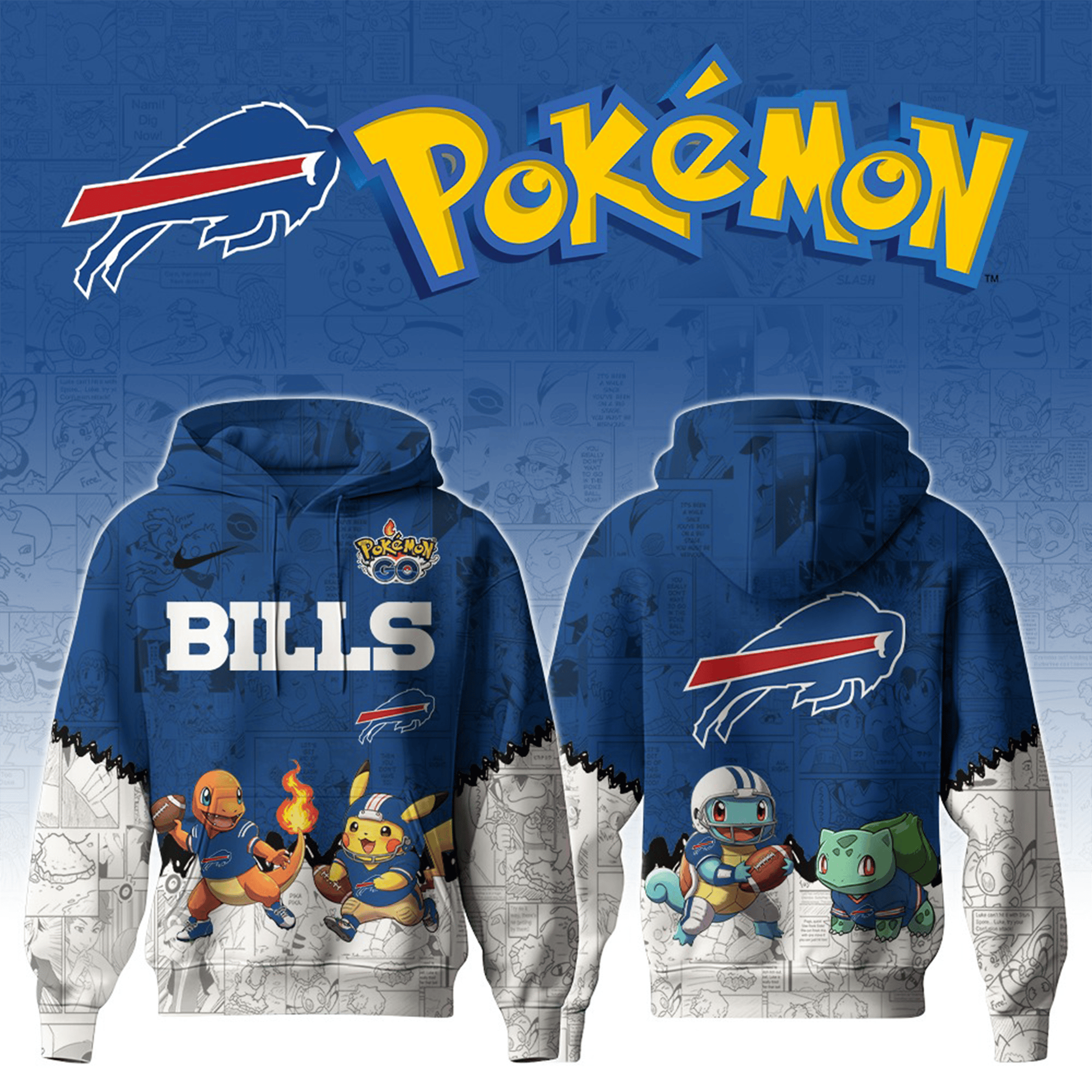 Buffalo Bills X Pokemon Hoodie Special Pokemon Limited Edition Hoodie Bills Football Gifts-1 Buffalo Bills X Pokemon Hoodie Special Pokemon Limited Edition Hoodie Bills Football Gifts-1