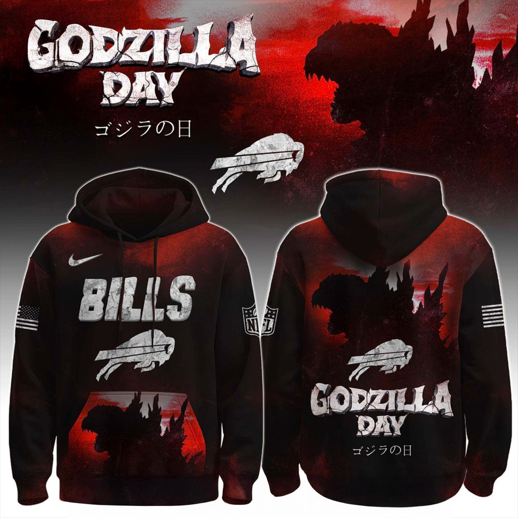Buffalo Bills x Happy Godzilla Day Hoodie Bills Merch Christmas Gifts For Football Fan-1