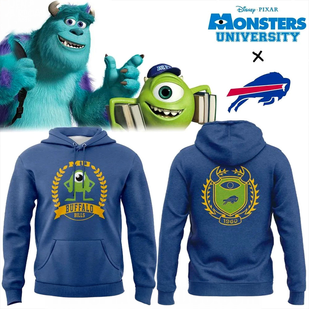 Buffalo Bills x Monsters University Hoodie Bills Merch Presents For Football Fans-1