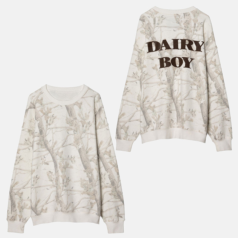 Butterfly Camouflage Dairy Boy Sweatshirt Woodland Camo Sweatshirt First Fathers Day Gift Ideas-1
