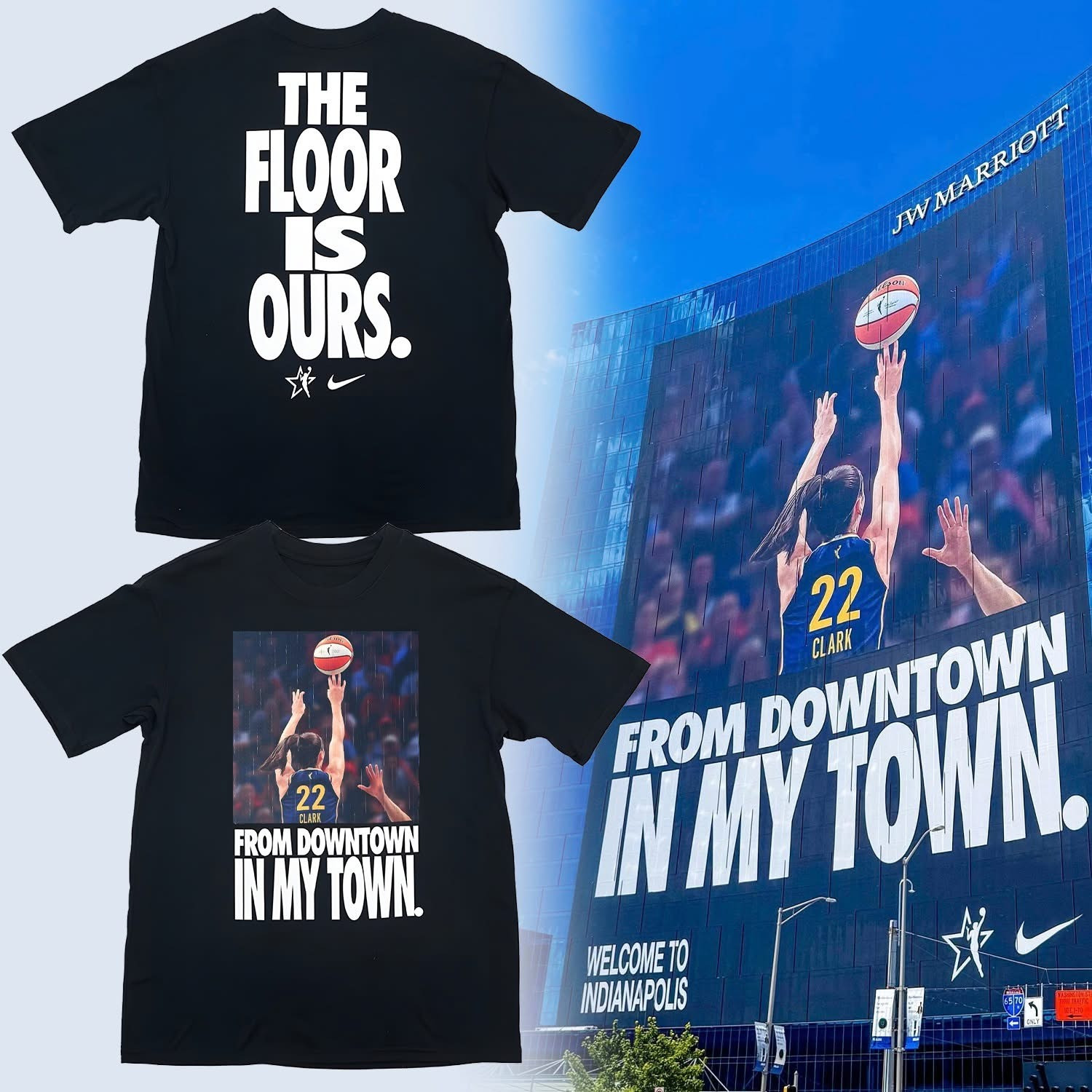 Caitlin Clark From Downtown In My Town T-Shirt The Floor Is Ours WNBA Indiana Fever Merch-1